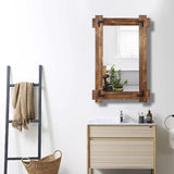 PrimePatio Rustic Wood Mirror for Bathroom