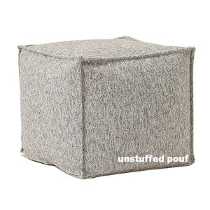 idee-home Unstuffed Pouf Cover, Storage Bean Bag Cubes, Ottoman Pouf Foot Rest Footstool, Solid Square Pouf, 17.7"x17.7"x15.7", ONLY Cover